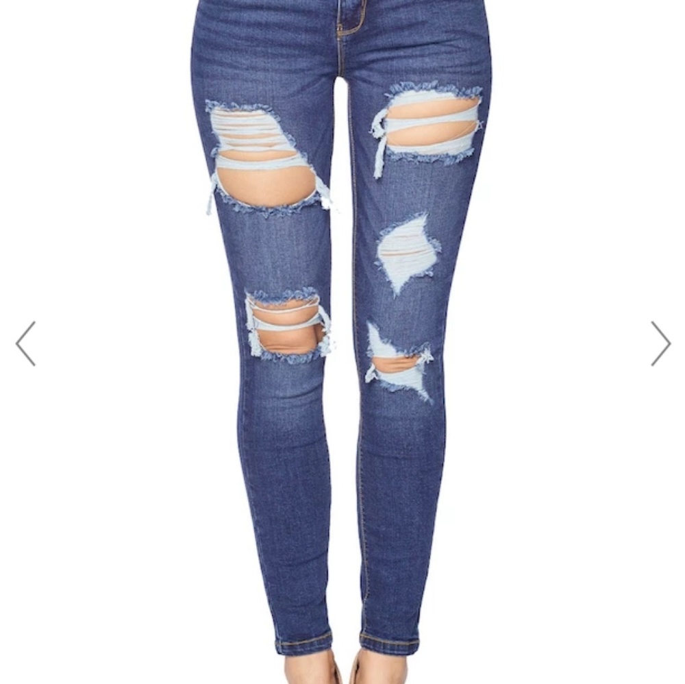 1 DAY SALE Distressed Denim Skinny Jeans 4 6 - Picture 2 of 5